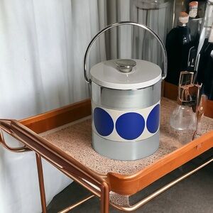 Vintage MCM Polka Dot Ice Bucket Made In Japan